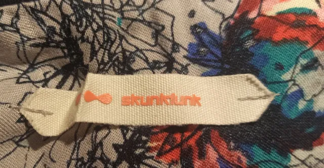 Falda midi Skunkfunk gris multicolor