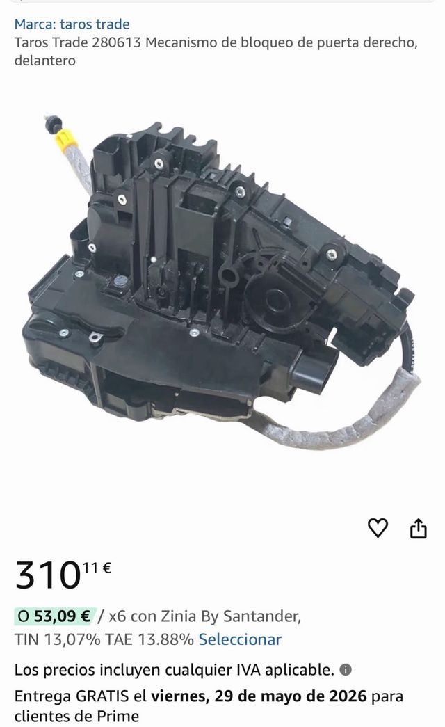 Cierre Puerta Delantero Derecho Mercedes