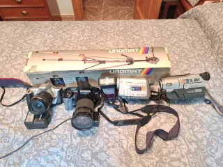 Cámaras,video, fotos y trípode, con todos los aces