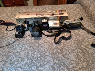 Cámaras,video, fotos y trípode, con todos los aces
