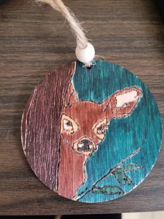 Decorazione Bambi Legno Appendi/Calamita