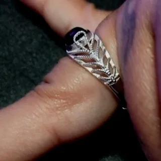 Anillo Ágata Negra plata