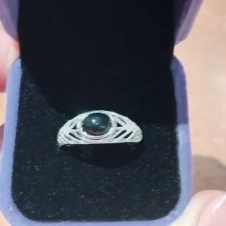 Anillo Ágata Negra plata