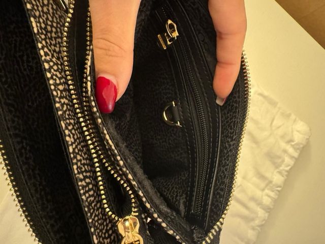 Borbonese borsa tracolla originale marrone/nera op