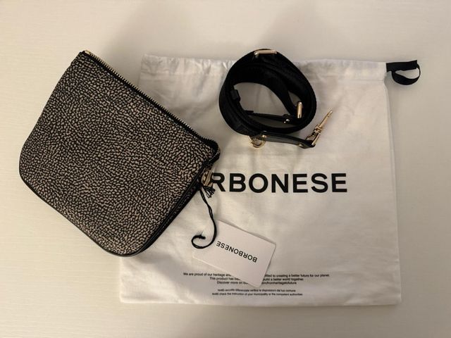 Borbonese borsa tracolla originale marrone/nera op