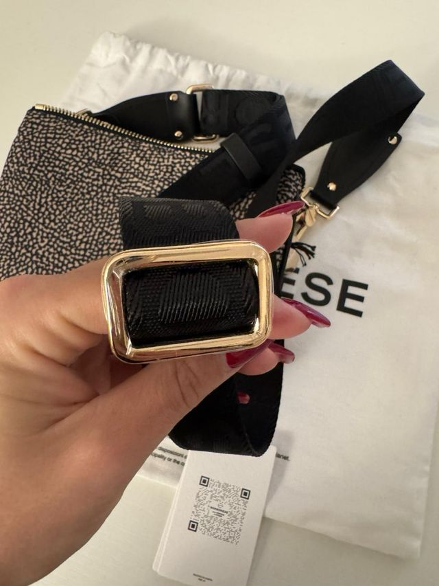 Borbonese borsa tracolla originale marrone/nera op