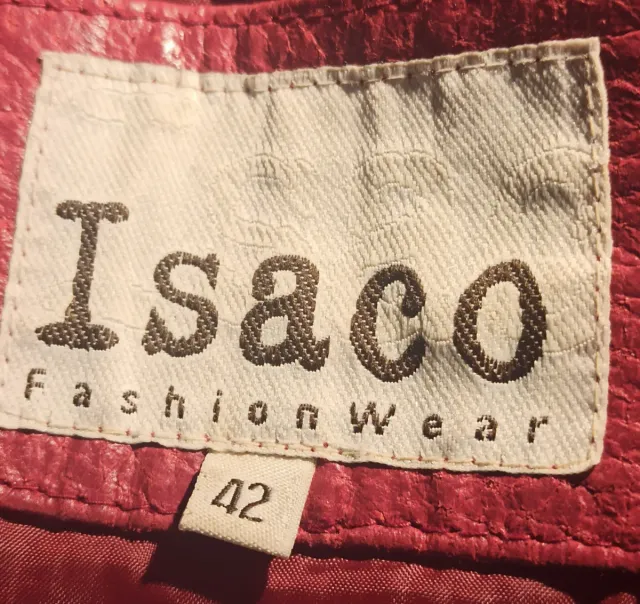 Chaqueta de cuero roja marca Isaco