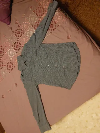 Camisa Adolfo Dominguez azulada a rayas.