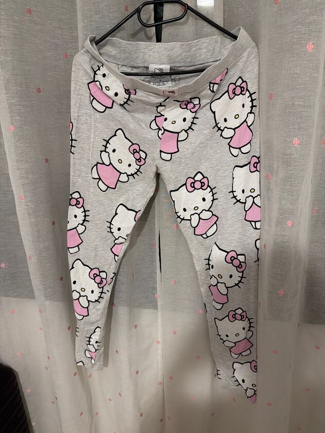 Pantalón pijama Hello Kitty gris y rosa