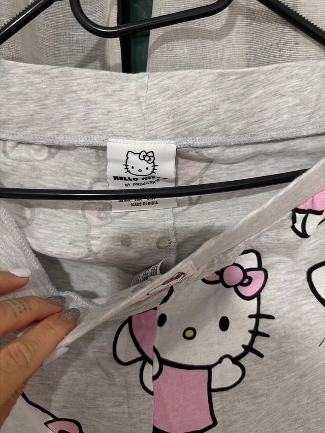 Pantalón pijama Hello Kitty gris y rosa