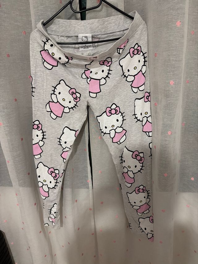 Pantalón pijama Hello Kitty gris y rosa
