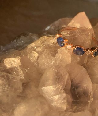 Anillo Plata Zafiros Azules y Circonitas