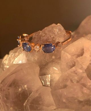 Anillo Plata Zafiros Azules y Circonitas