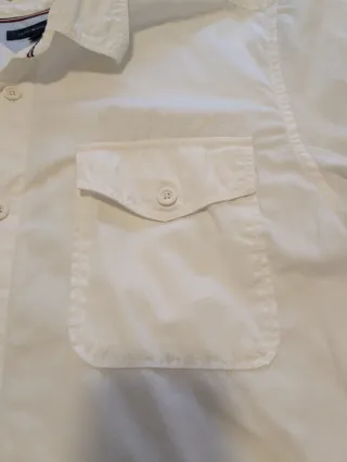 Camisa Tommy Hilfiger Blanca Manga Corta