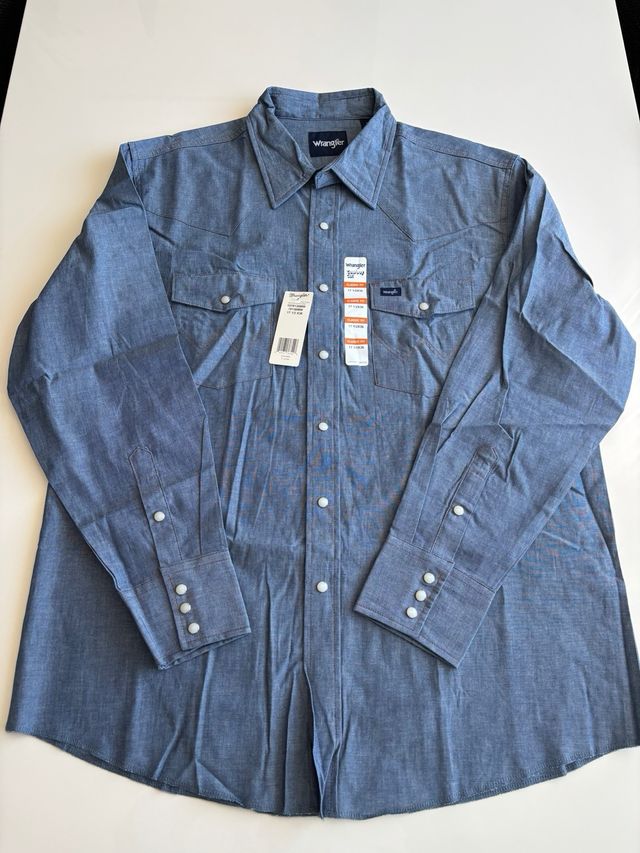 Camisa Wrangler azul hombre nueva