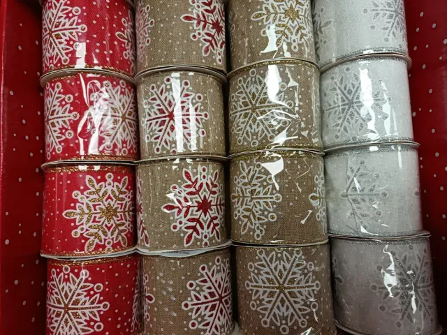 Cinta Decorativa Navidad Copos Nieve