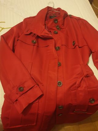 Gabardina Roja Mujer Mango