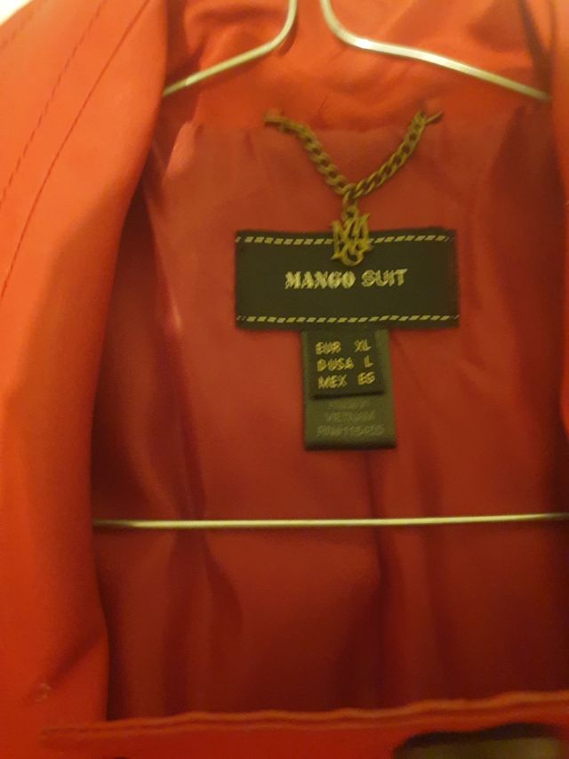 Gabardina Roja Mujer Mango