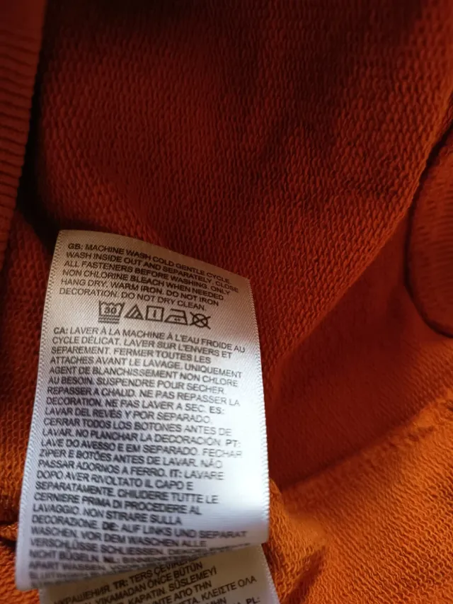 Felpa The North Face arancione con cappuccio