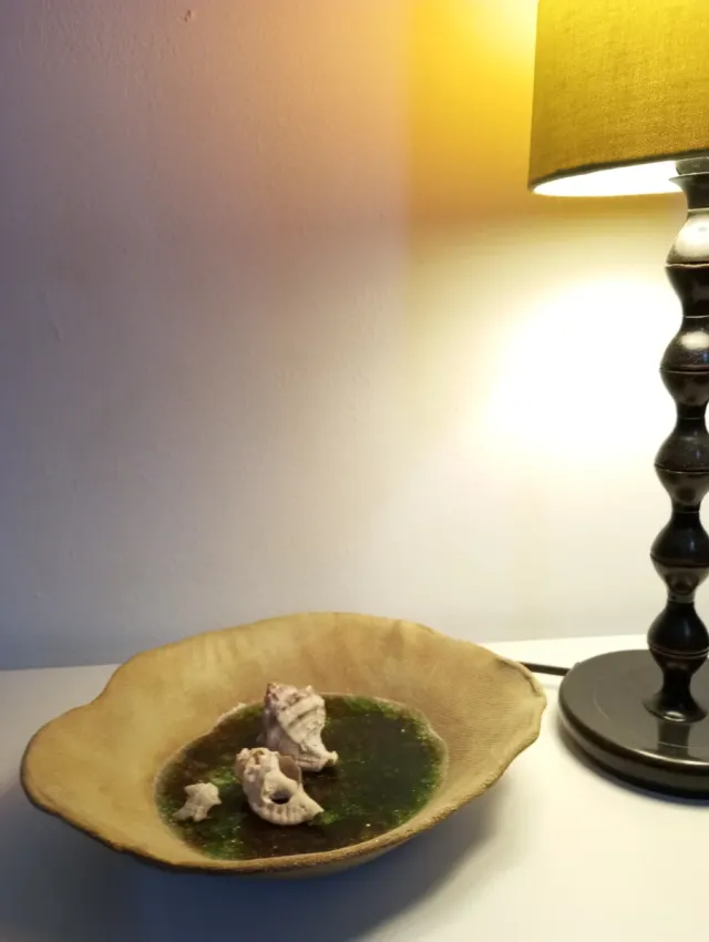 Fuente decorativa con cristal fundido