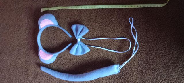 Disfraz ratón orejas, cola y pajarita