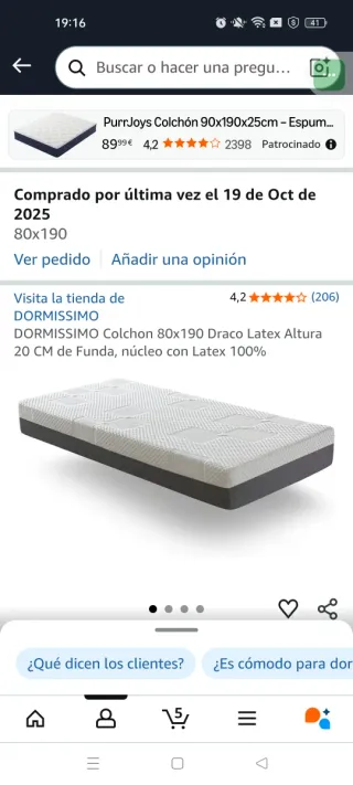 Materasso in lattice DORMISSIMO 80x190 Draco nuovo