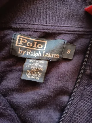 Felpa Ralph Lauren blu con cavallino bianco grande