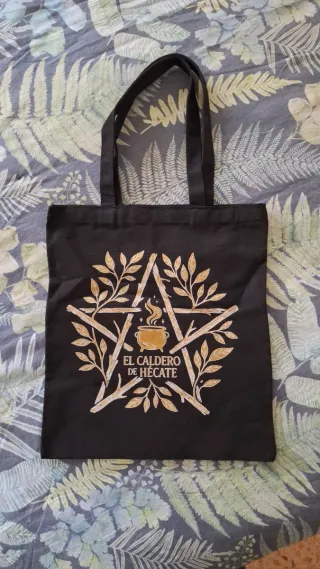 Bolsa Tote Bag de Lona Negra El Caldero de Hécate
