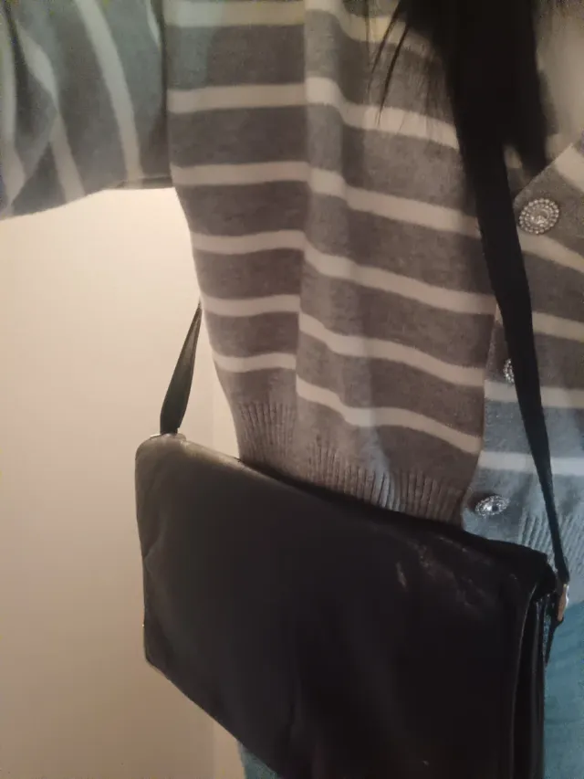 Borsa vintage in pelle nera