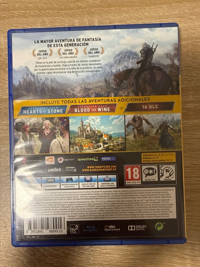 The Witcher 3 Wild Hunt PS4 Juego del Año