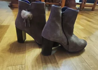 Botines de piel mujer tacón