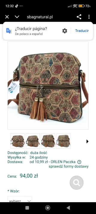 Bolso bandolera estampado azulejos