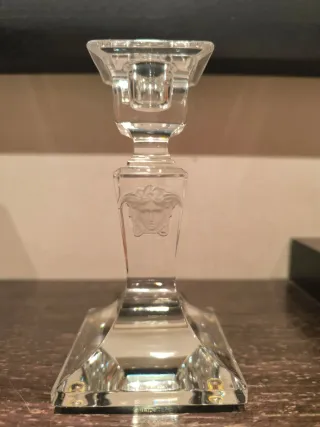 Juego de 2 Candelabros Versace Cristal Medusa rose