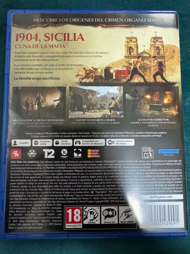 Mafia: El Viejo Continente PS5