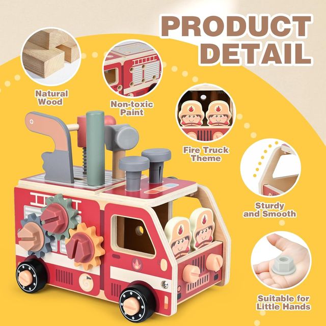 Camión Bombero Montessori con Herramientas