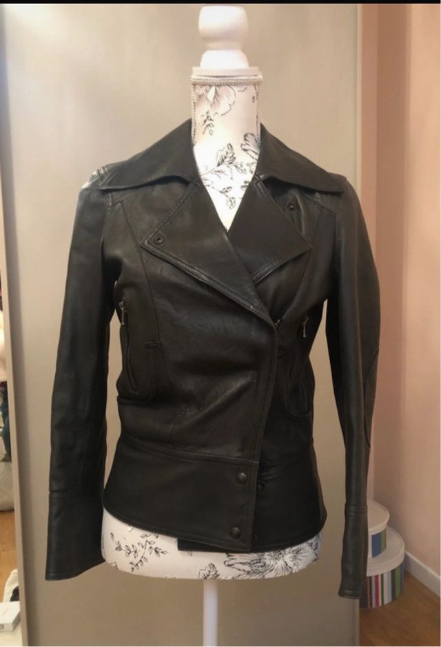 Giubbotto Vera Pelle Biker Nero