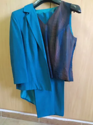 Traje de mujer azul,verde agua para eventos