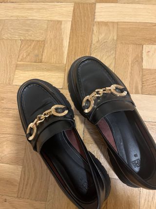 Manoletinas / Zara Plataforma Negra, talla 38