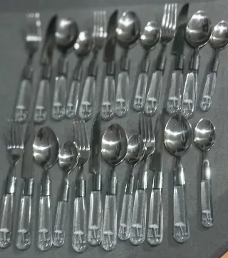 Conjunto Talheres 24 Peças Acrílico Malmequeres