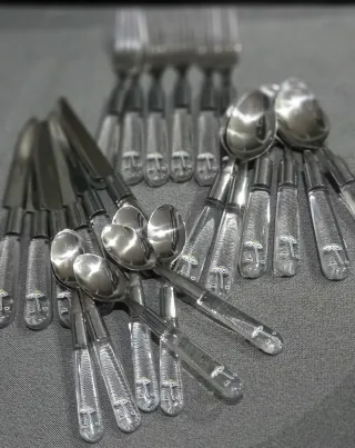 Conjunto Talheres 24 Peças Acrílico Malmequeres