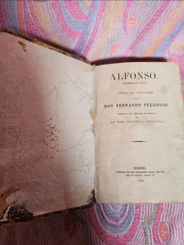 Libro muy antiguo de año 1866 Alfonso