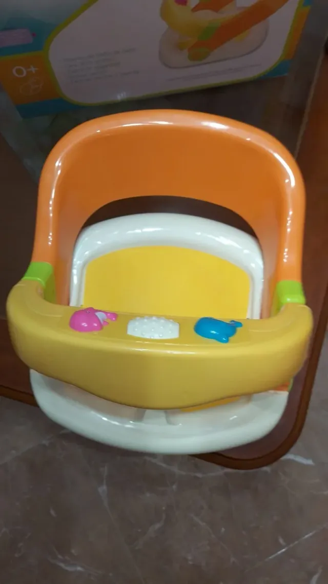 Asiento Bañera Bebé Naranja y Amarillo