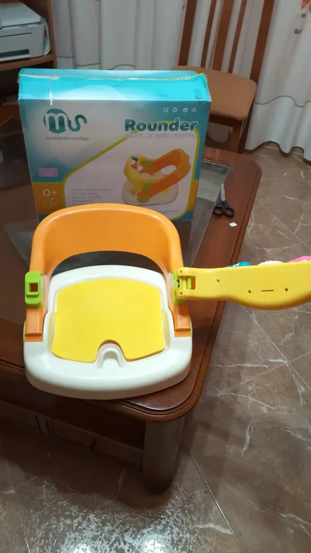 Asiento Bañera Bebé Naranja y Amarillo
