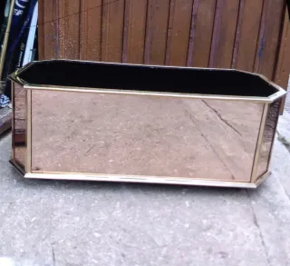 Macetero Espejo Dorado Octogonal