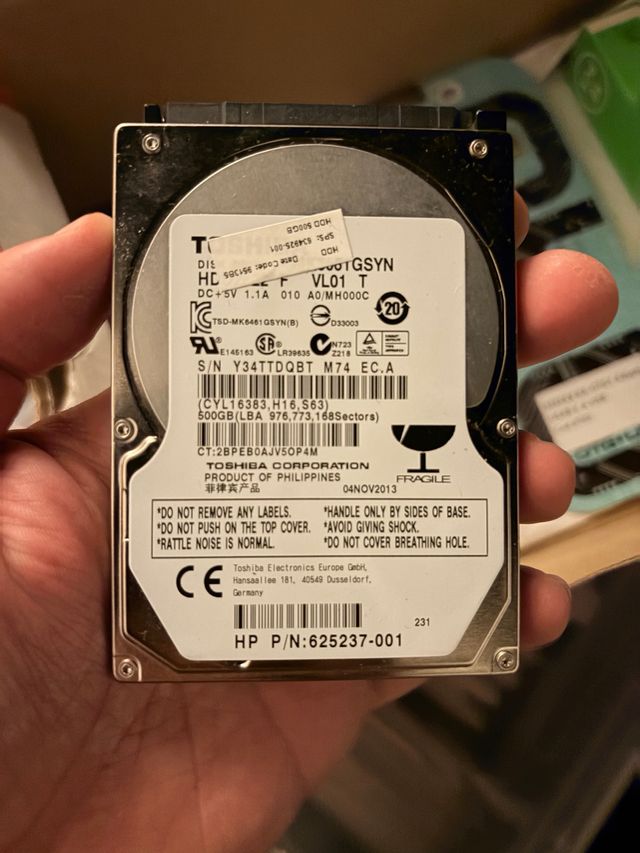 Disco Duro Toshiba 500GB 2.5