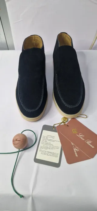 Zapatos Loro Piana Suede Negro