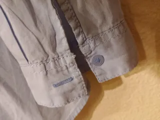 Camisa fina de manga larga azul claro