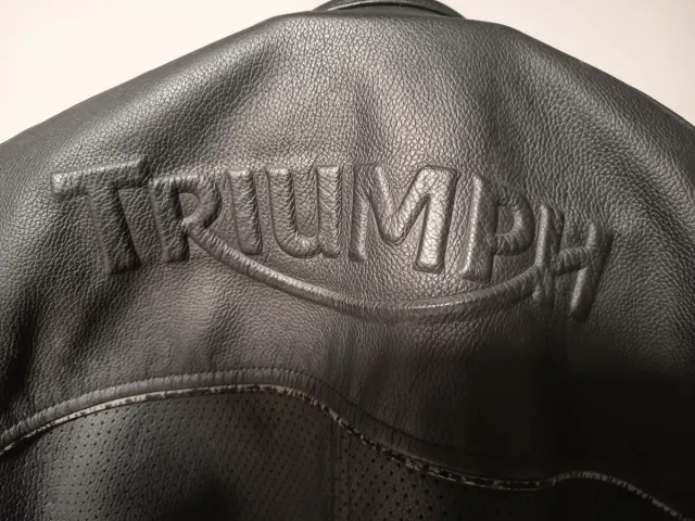 Giubbotto da moto Triumph Nero in pelle