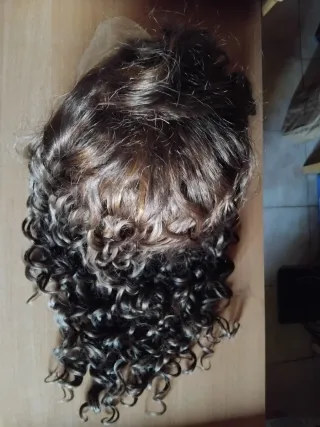 Peluca Lace Front rizada larga