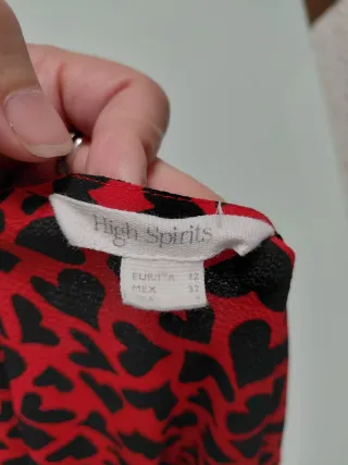 Vestido rojo y negro con corazones Talla 42